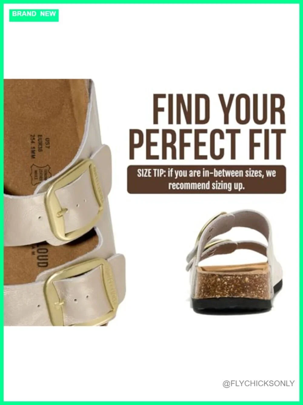 Genuine Leather Slide Sandals with Memory Foam Footbed Non-Slip